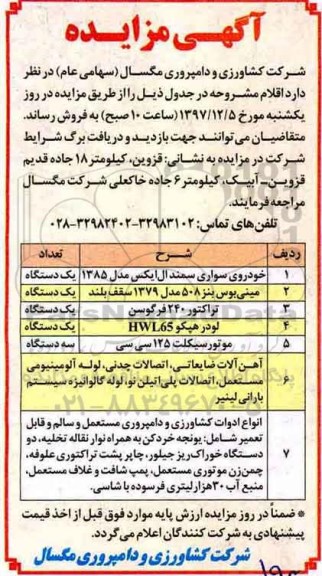 مزایده, مزایده فروش خودروی سواری سمند ال ایکس ...