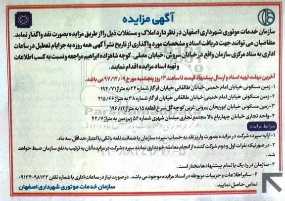 مزایده ، مزایده واگذاری املاک و مستغلات