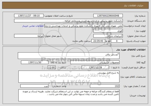 استعلام *وسایل برقی