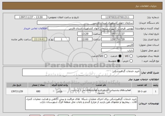 استعلام خرید خدمات گباهپزشکی 