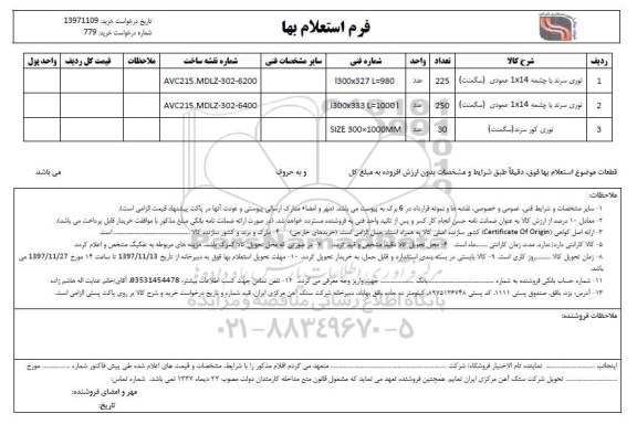 استعلام توری سرند با چشمه 14×1 عمودی (سگمنت