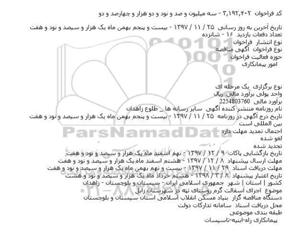 مناقصه, اجرای آسفالت گرم 