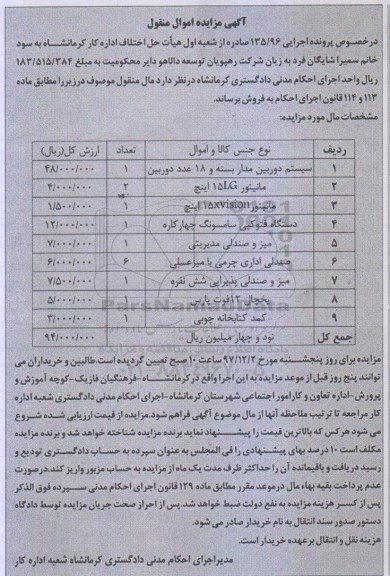 مزایده, مزایده سیستم دوربین مداربسته ...