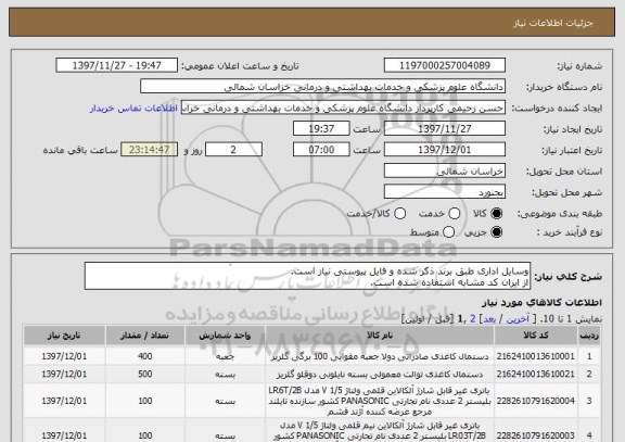 استعلام وسایل اداری طبق برند ذکر شده و فایل پیوستی نیاز است.
از ایران کد مشابه استفاده شده است.