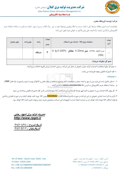 استعلام ,استعلام میتر آنالوگ 96*24 میتر 4-20 MA 