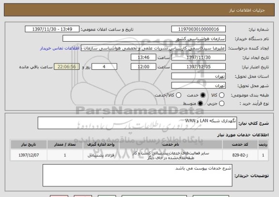 استعلام نگهداری شبکه LAN و WAN