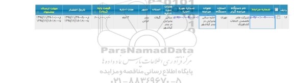 مزایده اجاره سالن پذیرایی