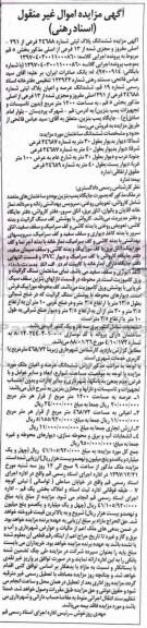 مزایده،مزایده ششدانگ پلاک ثبتی شماره 24688 فرعی