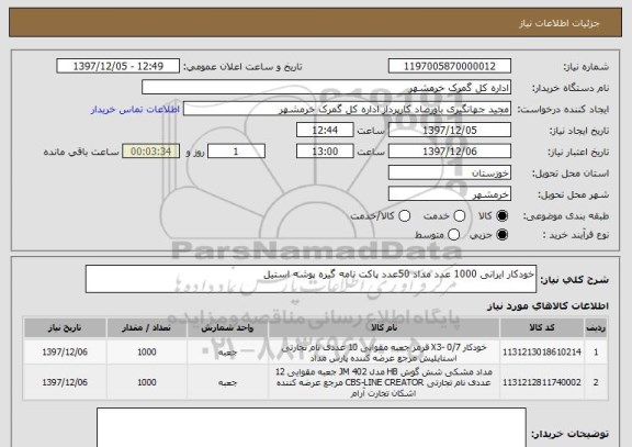 استعلام خودکار ایرانی 1000 عدد مداد 50عدد پاکت نامه گیره پوشه استیل