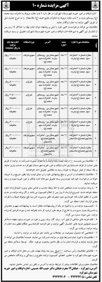 مزایده , مزایده 6 باب مغازه و ...