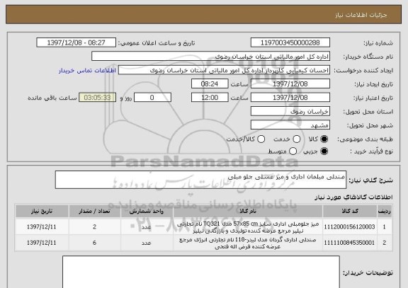 استعلام صندلی مبلمان اداری و میز عسلی جلو مبلی