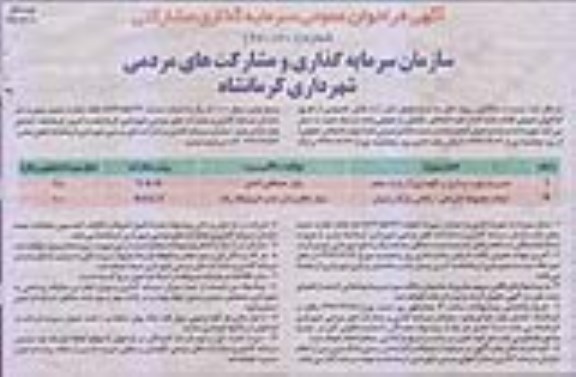 فراخوان عمومی, فراخوان عمومی سرمایه گذاری مشارکتی