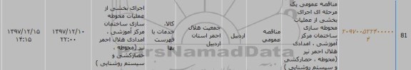 مناقصه اجرای بخشی از عملیات محوطه سازی ساختمان