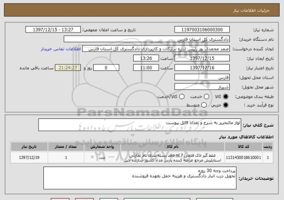 استعلام لواز مالتحریر به شرح و تعداد فایل پیوست