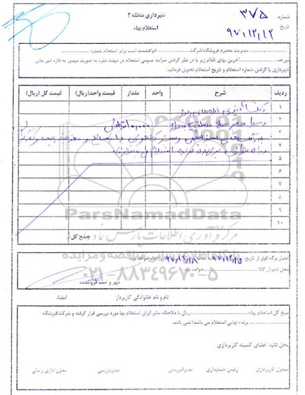 استعلام ، استعلام رنگ آمیزی نرده های رفوژ  
