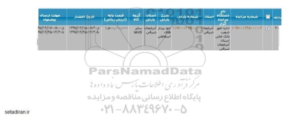 مزایده,مزایده خود پرداز های اسقاطی 