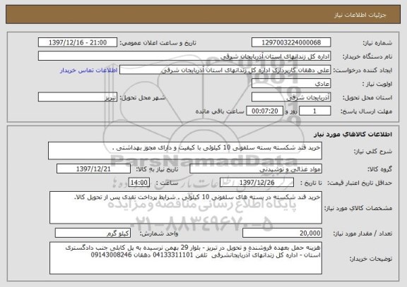 استعلام خرید قند شکسته بسته سلفونی 10 کیلوئی با کیفیت و دارای مجوز بهداشتی .