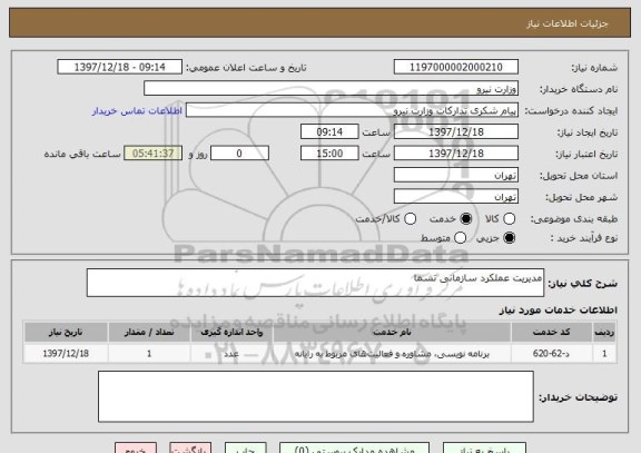 استعلام مدیریت عملکرد سازمانی تسما