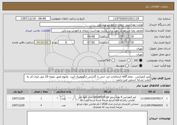 استعلام میز کنفرانس . تمام mdf استاندارد ضد خش با گارانتی ارگونومیک الیت  وکیوم طبق نمونه 25 میل ایران کد به علت تشابه اسمی می باشد