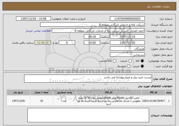 استعلام لیست خرید پنل و غیره پیوست می باشد