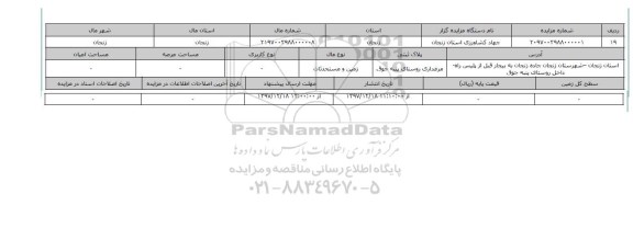 مزایده,مزایده  زمین و مستحدثات 