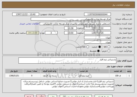 استعلام پشتیبانی نرم افزار