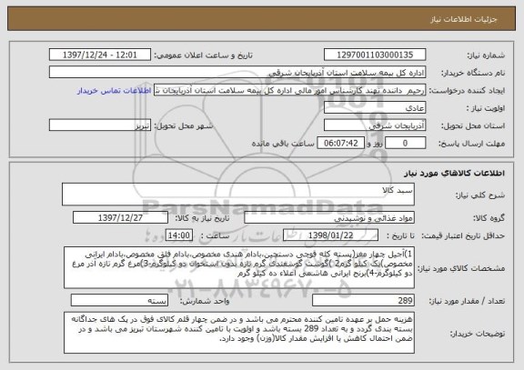 استعلام سبد کالا
