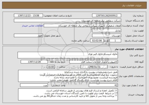 استعلام ماژول سیسکو ماژول فیبر نوری