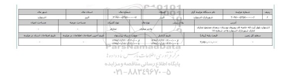 مزایده,مزایده واحد تجاری