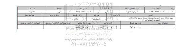 مزایده,مزایده واحد تجاری 