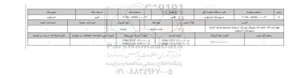 مزایده,مزایده واحد تجاری