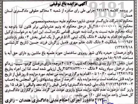 مزایده، مزایده 6 دانگ پلاک ثبتی 512 فرعی از یک اصلی
