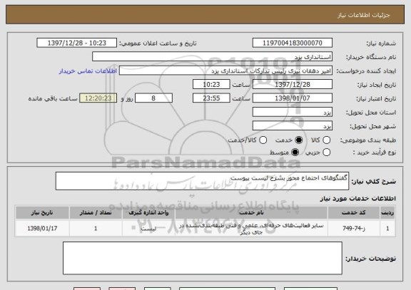 استعلام گفتگوهای اجتماع محور بشرح لیست پیوست