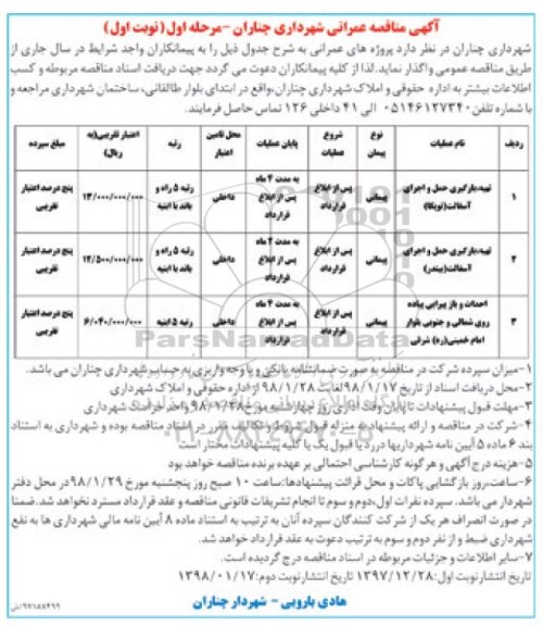 آگهی مناقصه عمرانی , مناقصه تهیه بارگیری حمل و اجرای آسفالت توپکا  