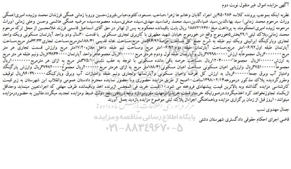 مزایده، مزایده فروش ملک 