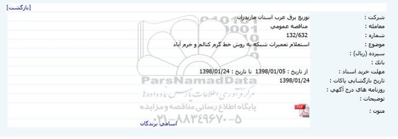 استعلام, استعلام تعمیرات شبکه به روش خط گرم 