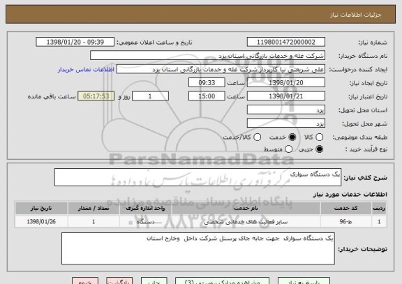 استعلام یک دستگاه سواری  
