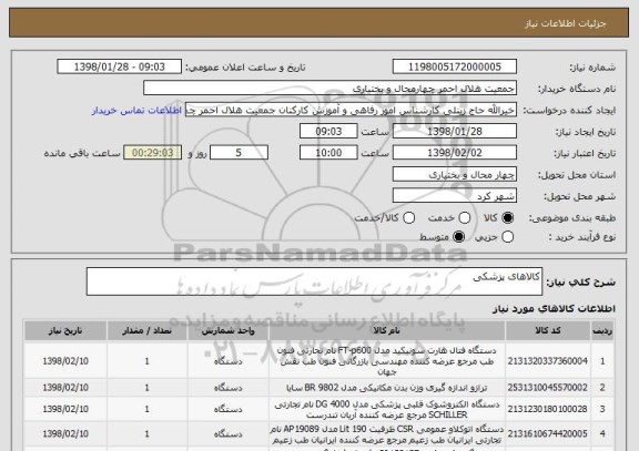 استعلام کالاهای پزشکی 