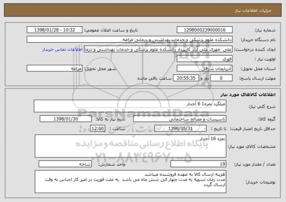 استعلام میلگرد نمره1 6 آجدار
