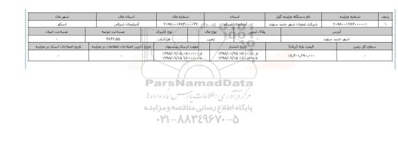 مزایده,مزایده زمین ورزشی عرصه 4842.55