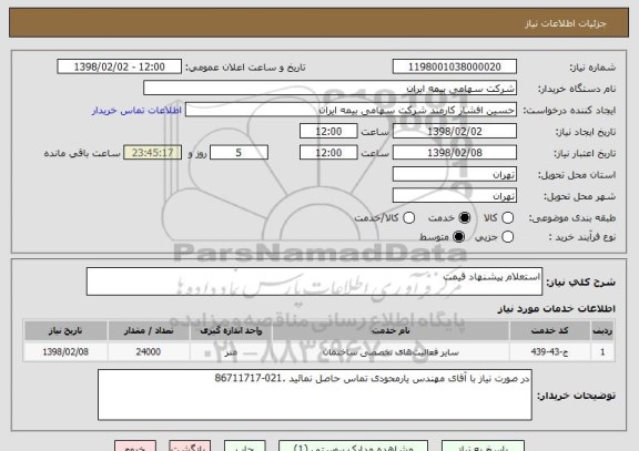 استعلام استعلام پیشنهاد قیمت 