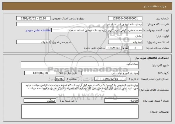 استعلام برنج ایرانی 