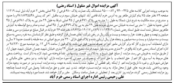 مزایده ,مزایده ششدانگ یکباب عمارت 680 فرعی از 45 اصلی