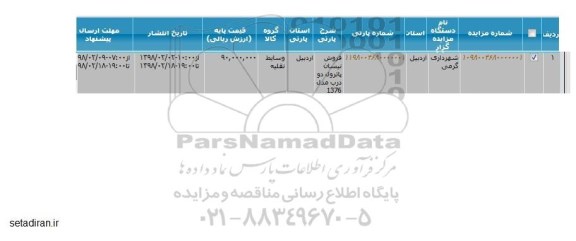 مزایده ,مزایده فروش نیسان پاترول دو درب