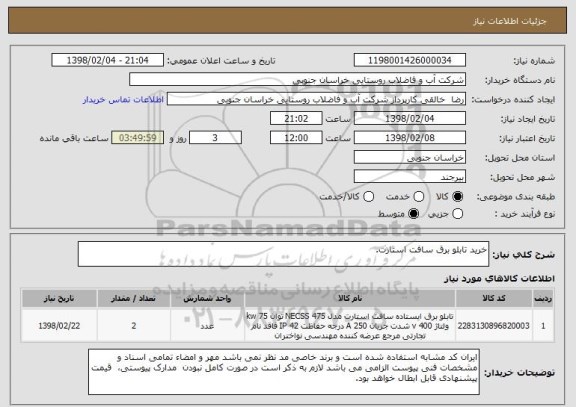 استعلام خرید تابلو برق سافت استارت.