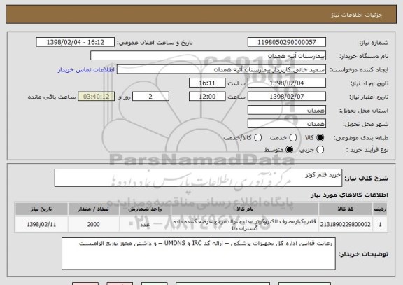 استعلام خرید قلم کوتر 