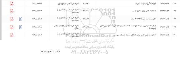 استعلام, استعلام لوازم یدکی لیفتراک کلارک...