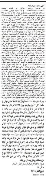 مزایده ،مزایده ششدانگ یک قطعه زمین 376 مترمربع