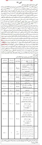 مزایده لیفتراک شاخکی- اره آتشی آهن بر