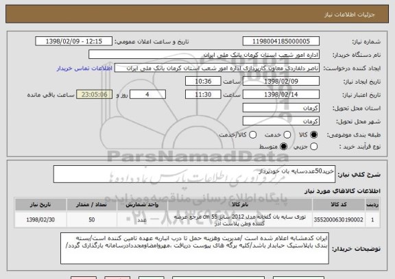 استعلام خرید50عددسایه بان خودپرداز